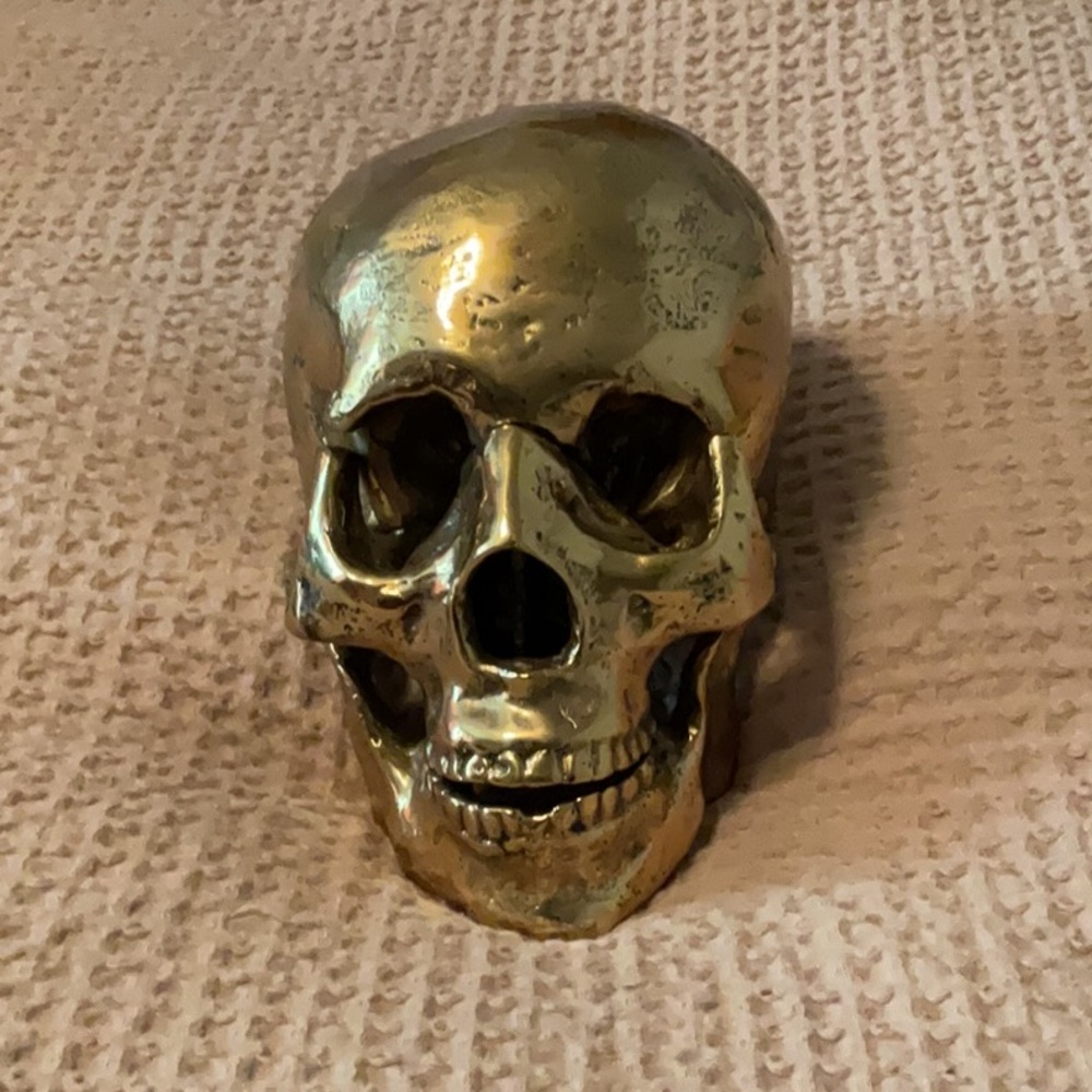 NWT Noir My Grandfather Gold Skull Decor
